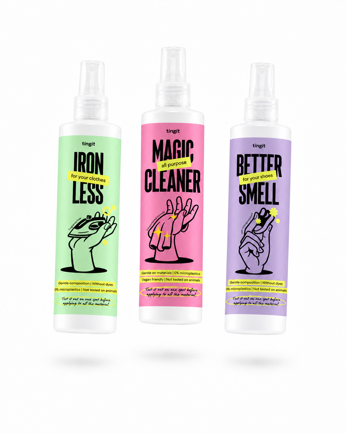 IronLess, Magic Cleaner ir Better Smell purškikliai